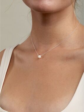 Set & Stone Charlize Single Pearl Pendant Necklace - Silver